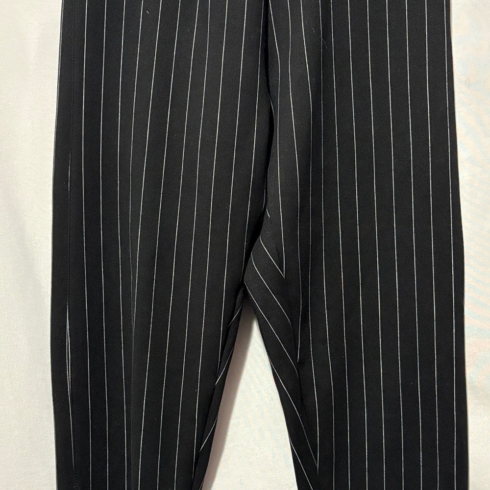 Revamped Black and White Striped Straight Leg Pants - Picture 3 of 9